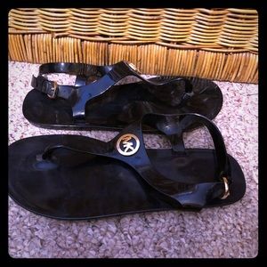 Black gel sandals Michael Kors size 8